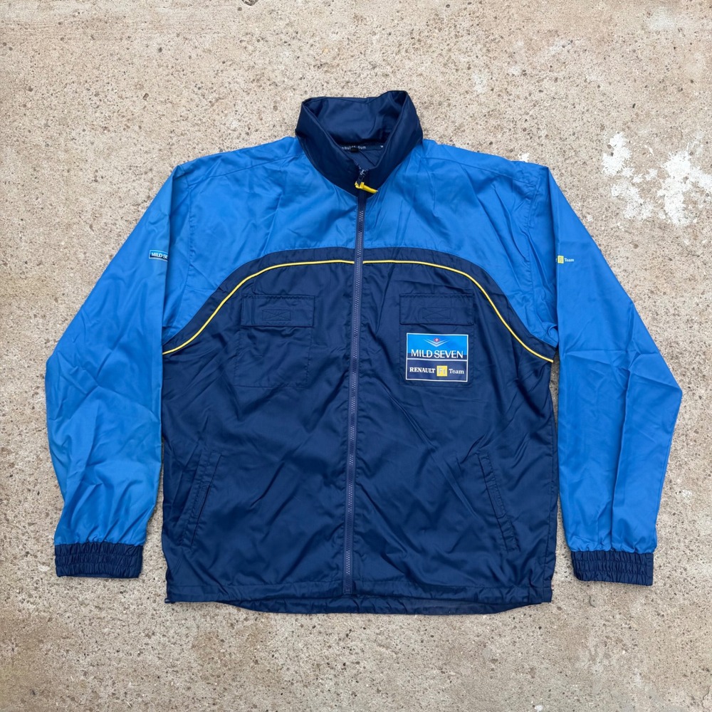 Vintage Mild Seven Renault F1 Team Hooded Racing Jacket Y2K Formula 1 Blue XL - Picture 2 of 7